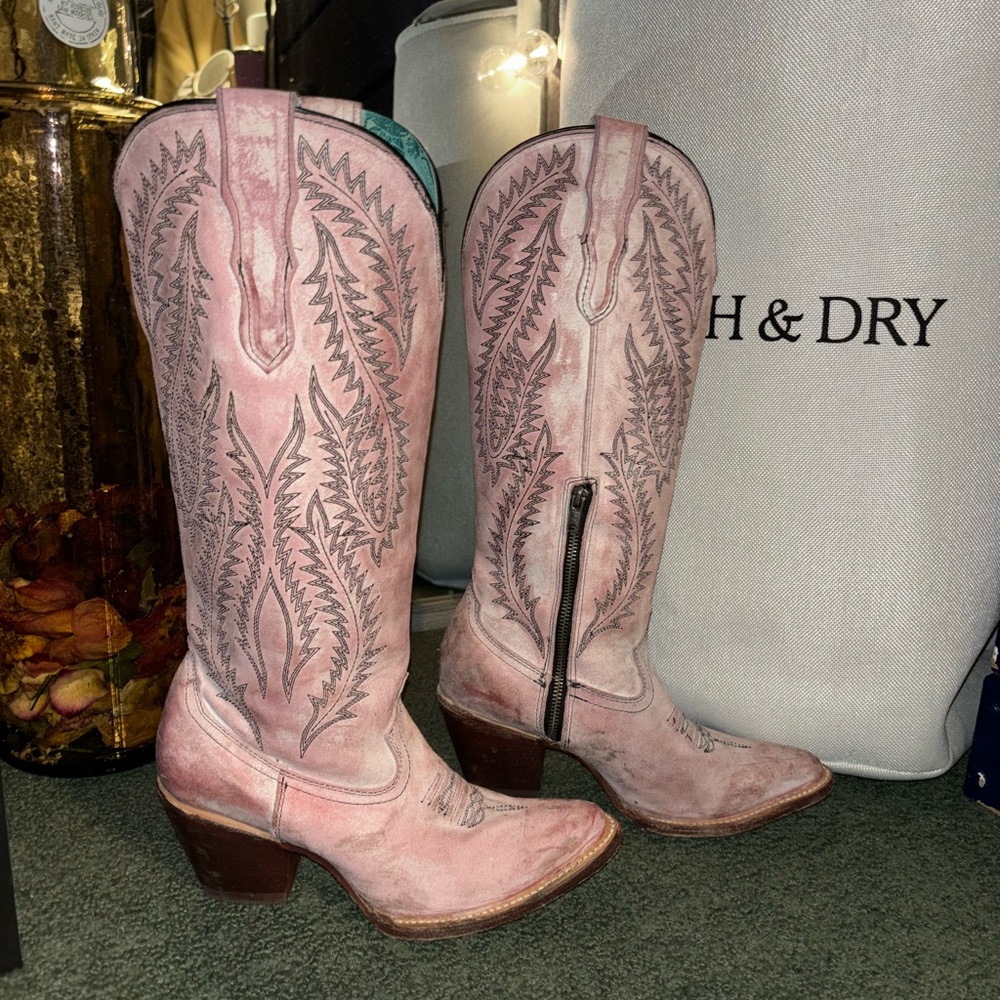 Corral powder rose tall top cowgirl boots